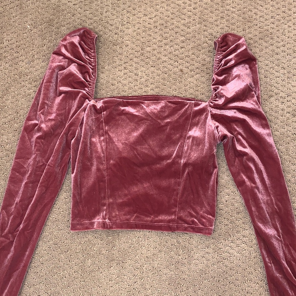 Velvet square neck top